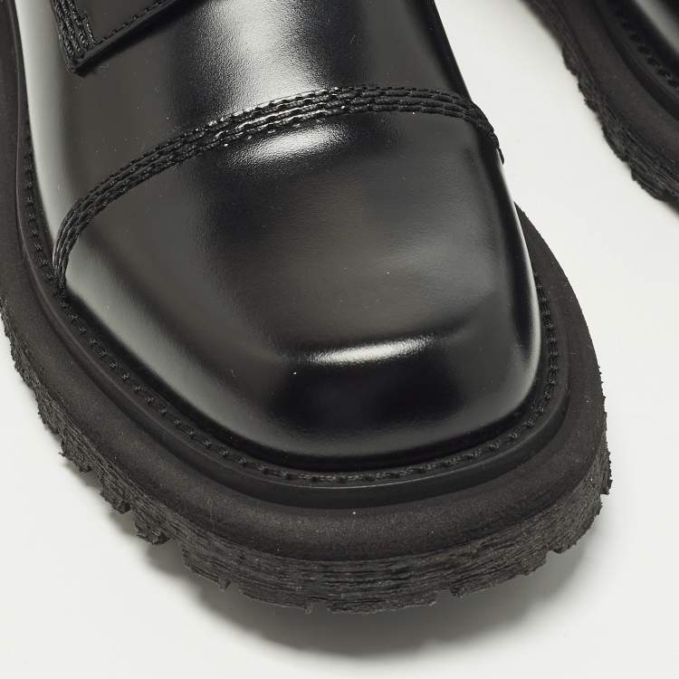 Pre Owned Dior Diorebel Size 38.5 Black Leather Derby