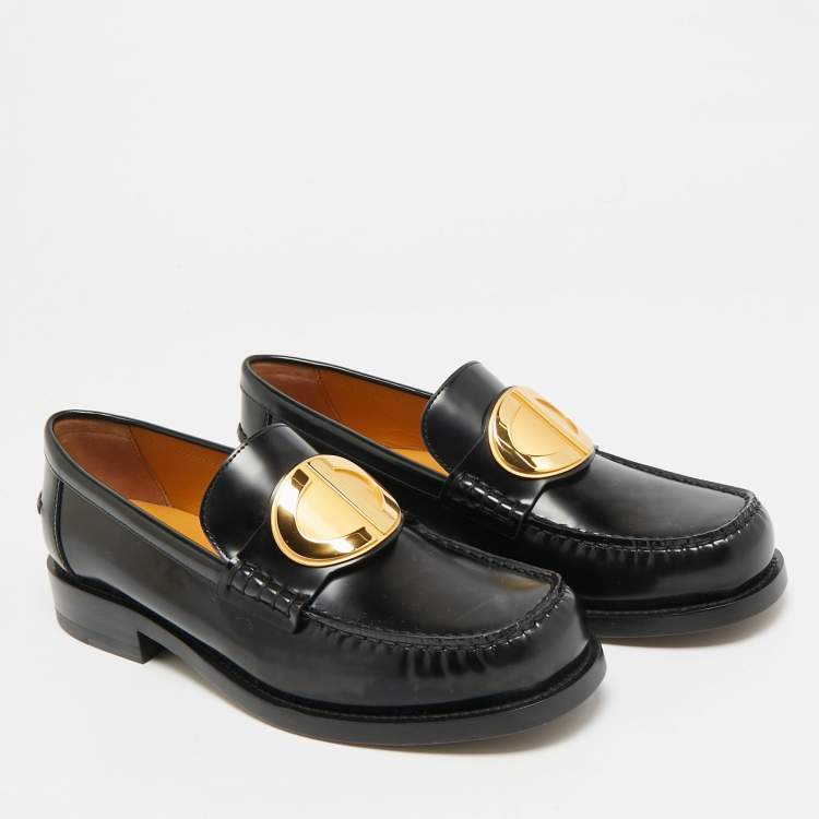 مملوكة مسبقًا Dior Forever Dior Size 39.5 Black Leather Loafers
