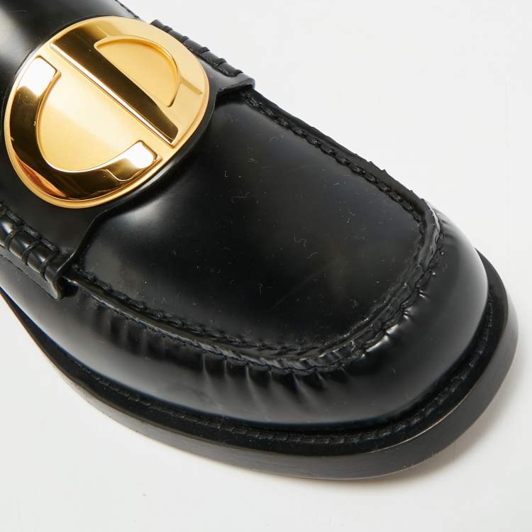 مملوكة مسبقًا Dior Forever Dior Size 39.5 Black Leather Loafers