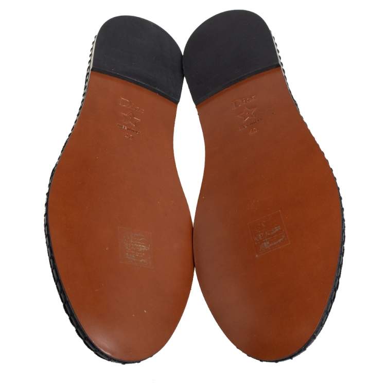 Pre Owned Dior Black Raffia J'adior Flat Ankle Wrap Espadrilles Size 40