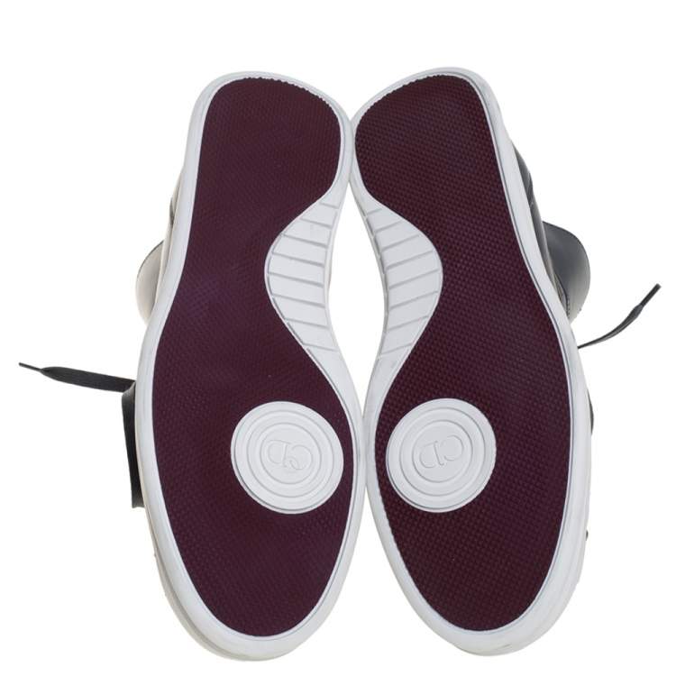 Pre Owned Dior Tricolor Leather High Top Sneakers Size 40