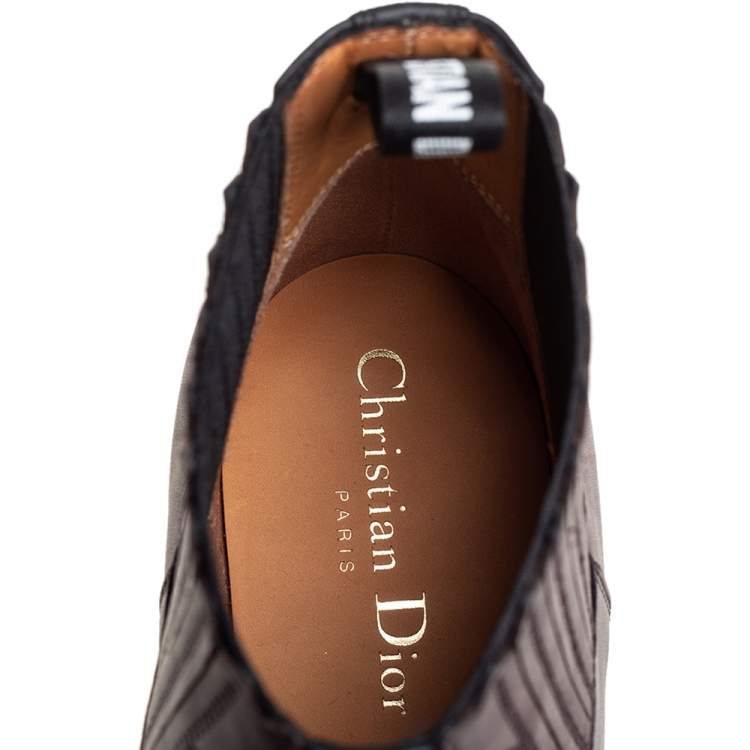 Pre Owned Dior Black/Brown Leather Dior L.A Ankle Boots Size 40