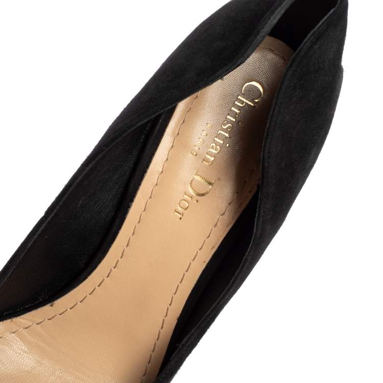 Pre Owned Dior Black Suede Dioramour Embellished Pointed Toe Pumps Size 41