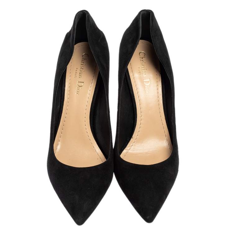 Pre Owned Dior Black Suede Dioramour Embellished Pointed Toe Pumps Size 41