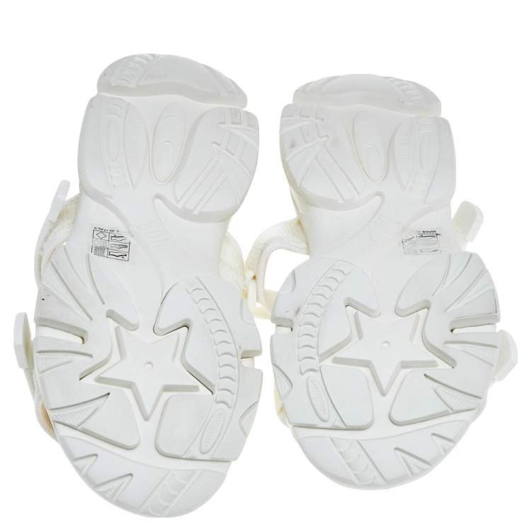 Pre Owned Dior White Fabric D- Wander Slide Sandals Size 40