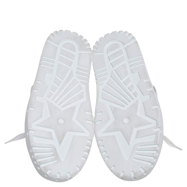 Pre Owned Dior White/French Blue Technical Fabric and Rubber Dior ID Sneakers Size 39.5