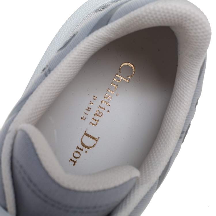 Pre Owned Dior White/French Blue Technical Fabric and Rubber Dior ID Sneakers Size 39.5