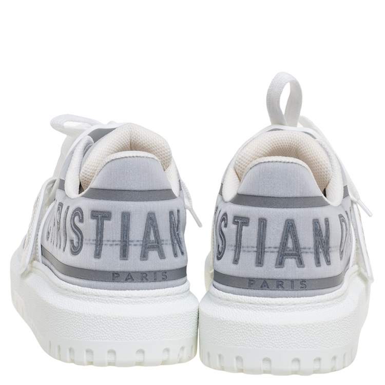 Pre Owned Dior White/French Blue Technical Fabric and Rubber Dior ID Sneakers Size 39.5
