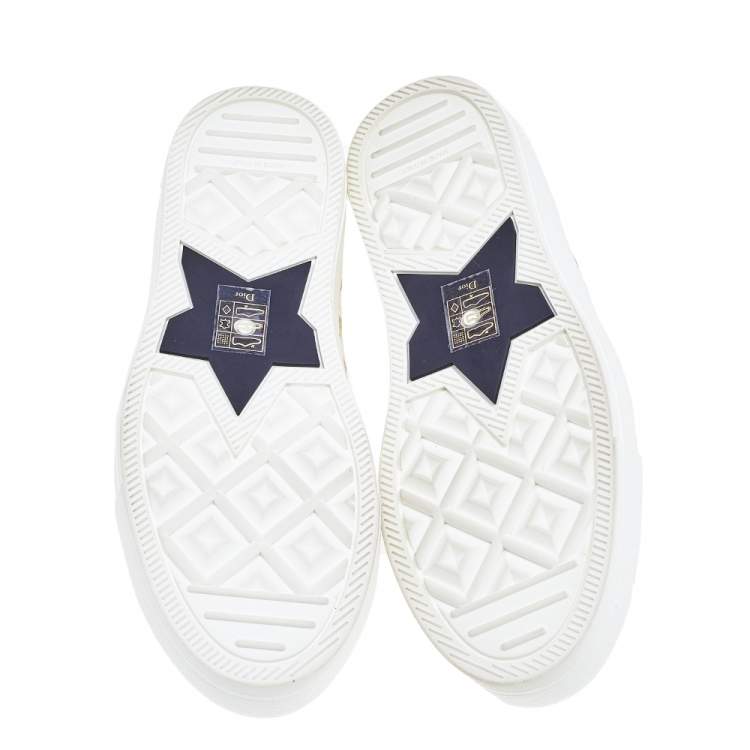 Pre Owned Dior White Oblique Canvas Sneakers Size 38.5