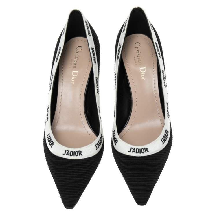 Pre Owned Dior Black Canvas J'adior Pointed Pumps Size 39