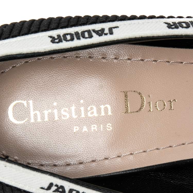 Pre Owned Dior Black Canvas J'adior Pointed Pumps Size 39