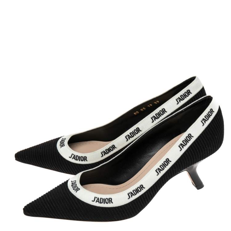 Pre Owned Dior Black Canvas J'adior Pointed Pumps Size 39