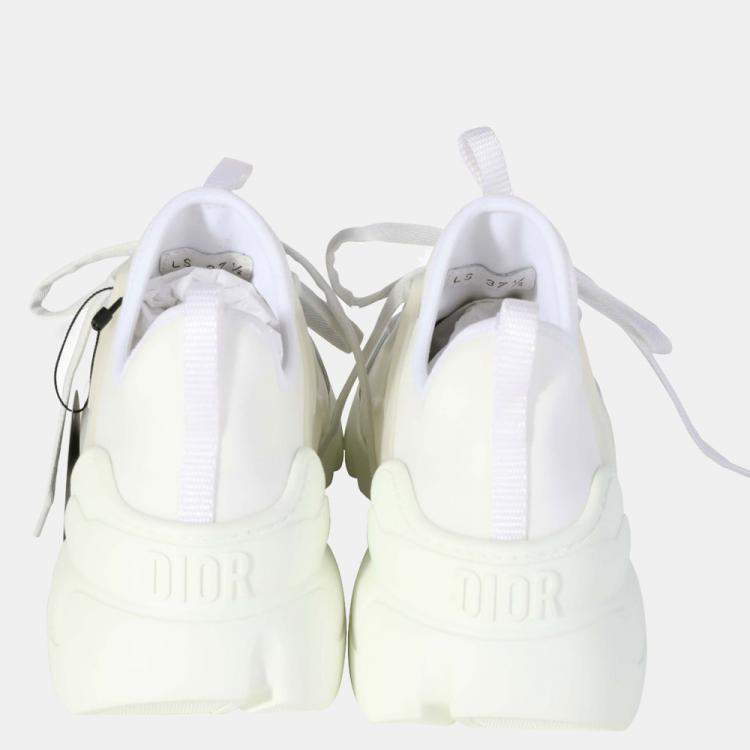 Pre Owned Dior Wmns White Technical Fabric D-Connect Sneaker Size EU 37.5