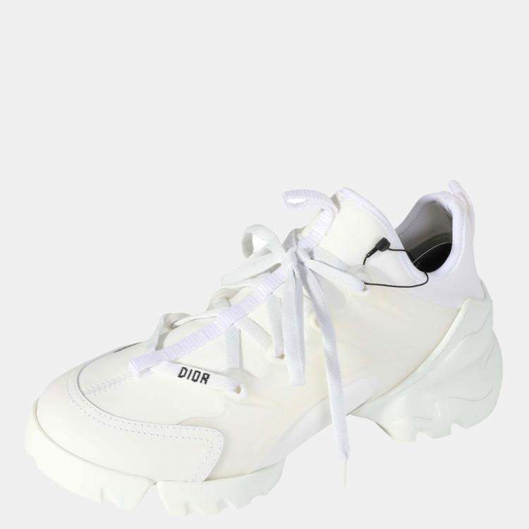 Pre Owned Dior Wmns White Technical Fabric D-Connect Sneaker Size EU 37.5