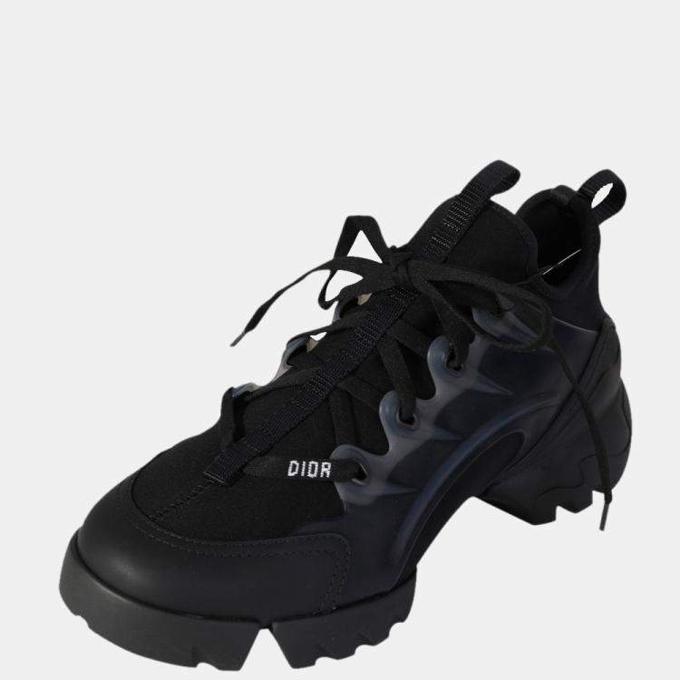 مملوكة مسبقًا Dior Black Technical Fabric D-Connect Sneaker Size EU 39