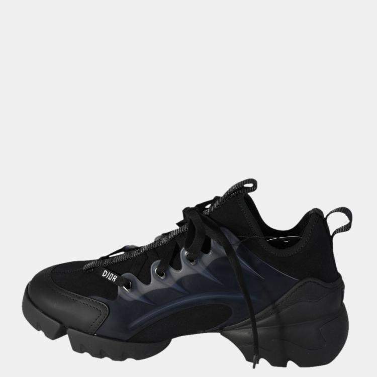 مملوكة مسبقًا Dior Black Technical Fabric D-Connect Sneaker Size EU 39