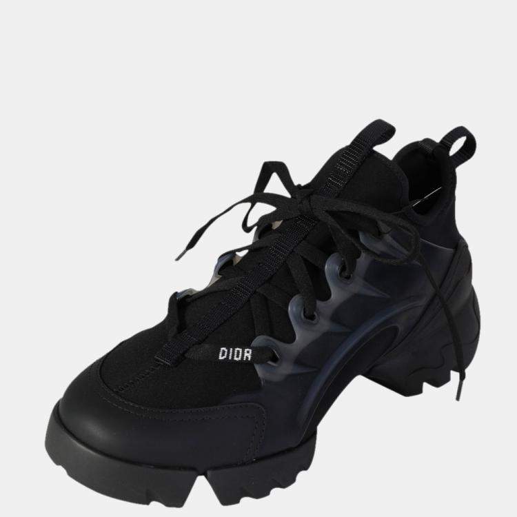 Pre Owned Dior Black Technical Fabric D-Connect Sneaker Size EU 39.5