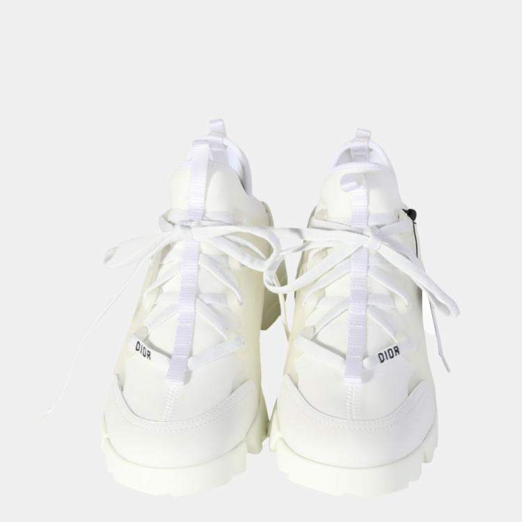 Pre Owned Dior White Technical Fabric D-Connect Sneaker Size EU 37.5