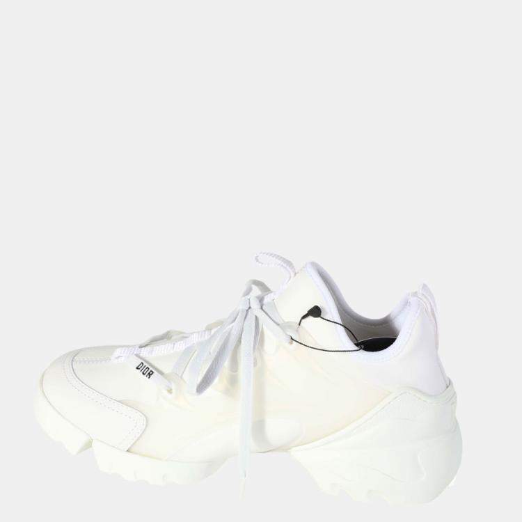 Pre Owned Dior White Technical Fabric D-Connect Sneaker Size EU 37.5