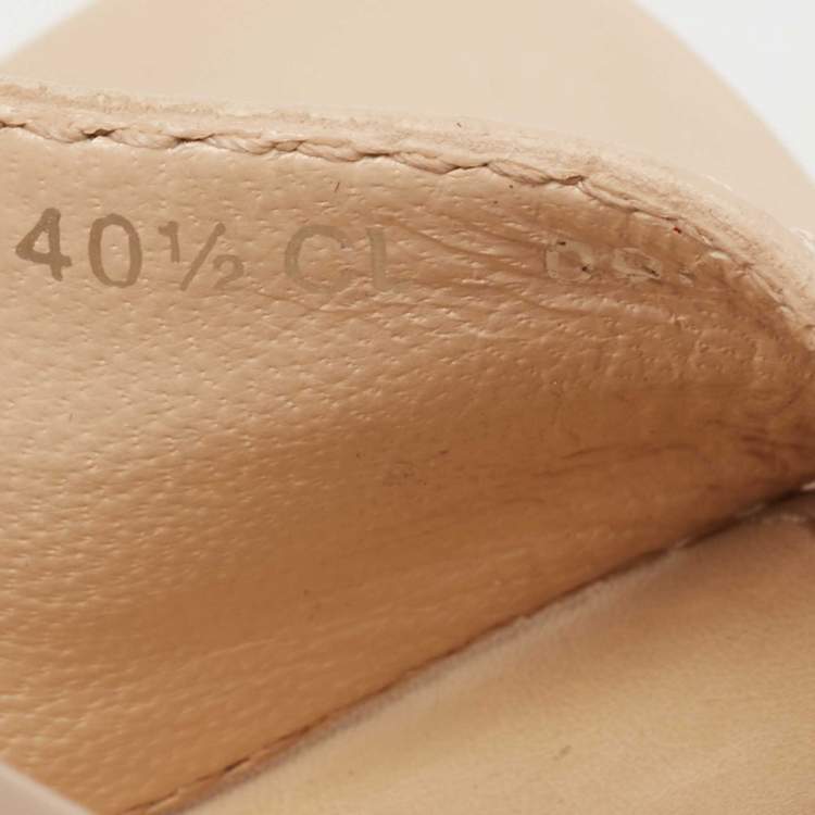 مملوكة مسبقًا Dior Beige/Brown Canvas And Leather Open Toe Slide Sandals Size 40.5
