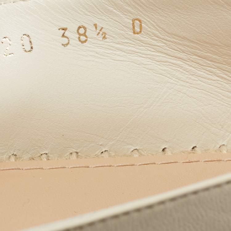 Pre Owned Dior Cream Leather Granville Flat Espadrilles Size 38.5