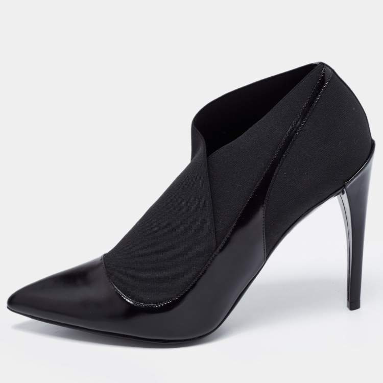 مملوكة مسبقًا Dior Black Leather and Fabric Ankle Length Booties Size 39
