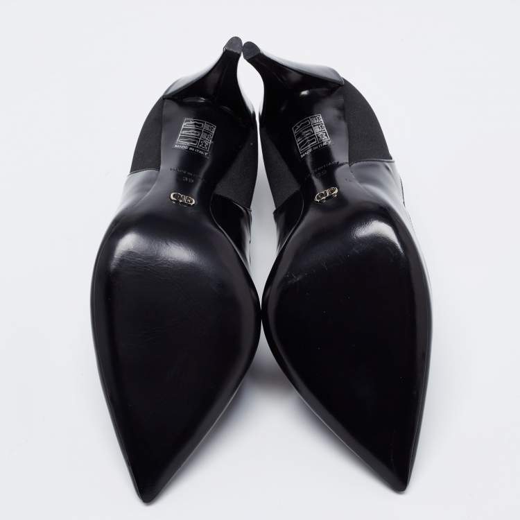 مملوكة مسبقًا Dior Black Leather and Fabric Ankle Length Booties Size 39