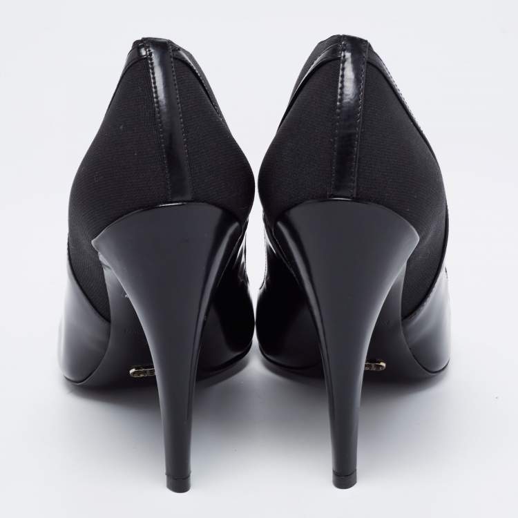 مملوكة مسبقًا Dior Black Leather and Fabric Ankle Length Booties Size 39