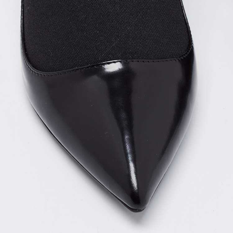 مملوكة مسبقًا Dior Black Leather and Fabric Ankle Length Booties Size 39