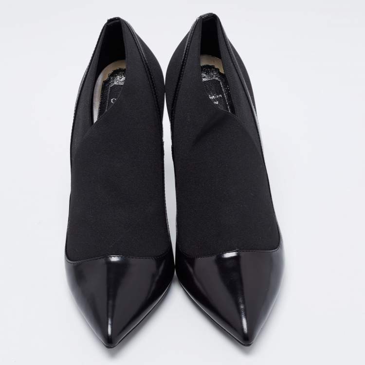 مملوكة مسبق�ًا Dior Black Leather and Fabric Ankle Length Booties Size 39
