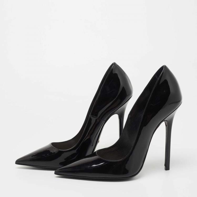 Pre Owned Dior Black Patent Leather Pointed Toe Pumps Size 37