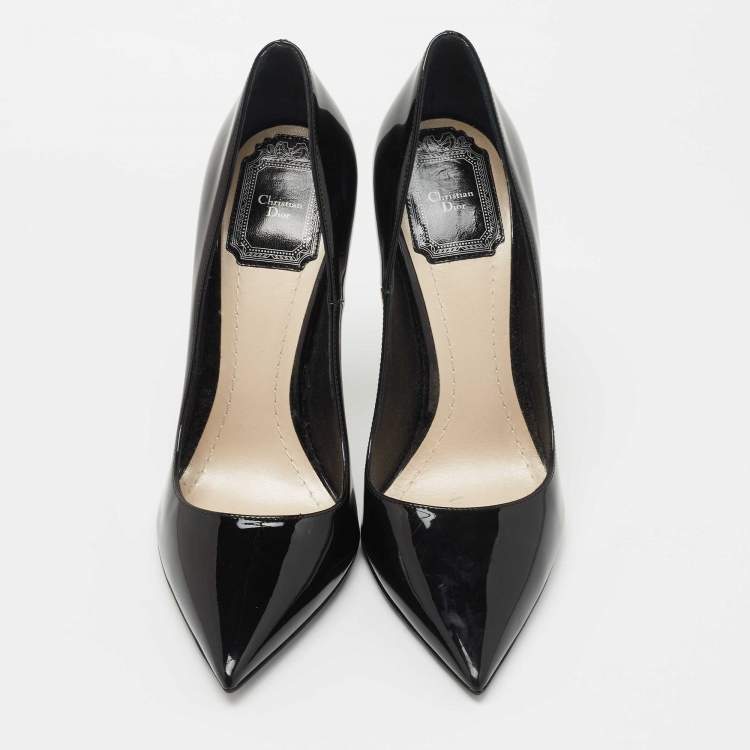 Pre Owned Dior Black Patent Leather Pointed Toe Pumps Size 37