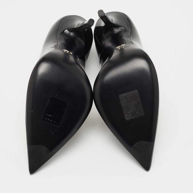 Pre Owned Dior Black Patent Leather Pointed Toe Pumps Size 37