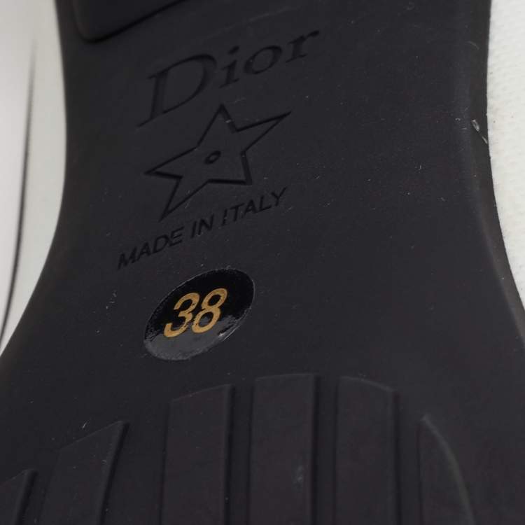 Pre Owned Dior Beige/White Technical Fabric and Rubber D-Motion Pumps Size 38
