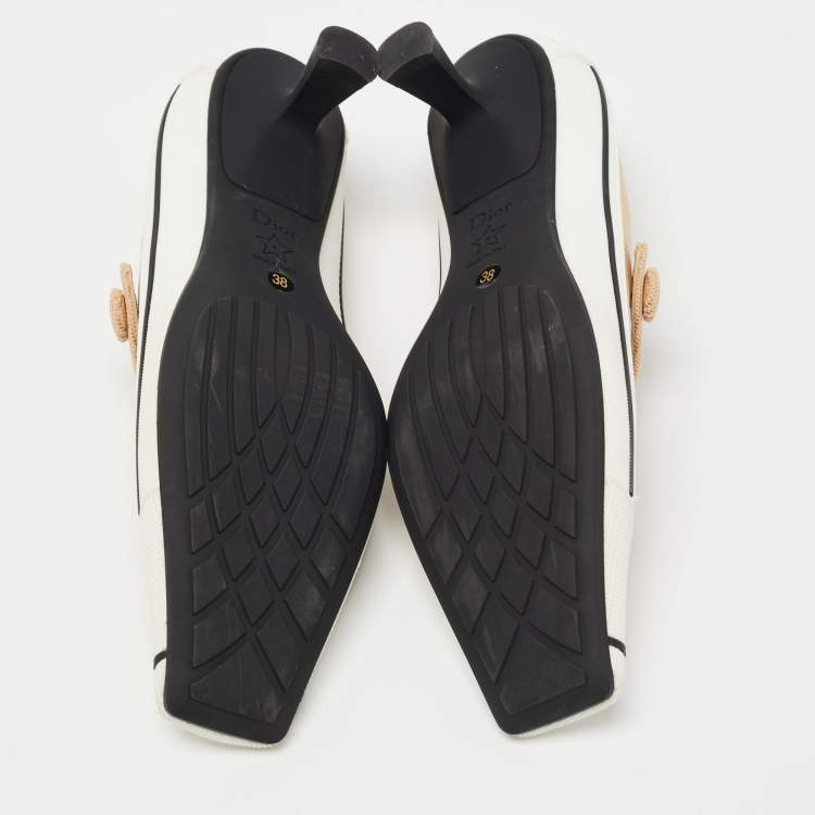 Pre Owned Dior Beige/White Technical Fabric and Rubber D-Motion Pumps Size 38