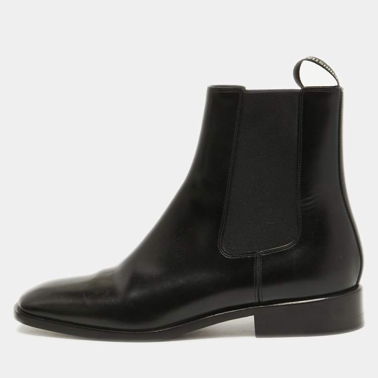 Pre Owned Dior Black Leather Boyish-D Ankle Boots Size 38.5