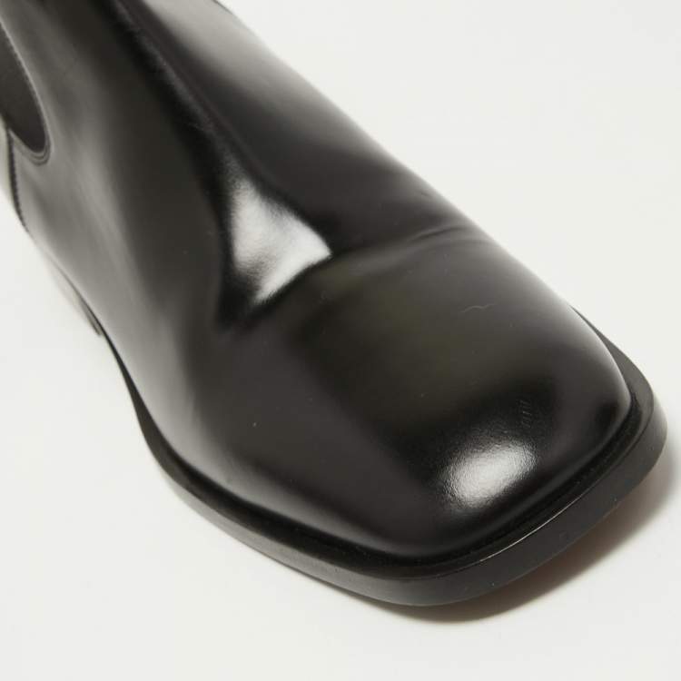 Pre Owned Dior Black Leather Boyish-D Ankle Boots Size 38.5