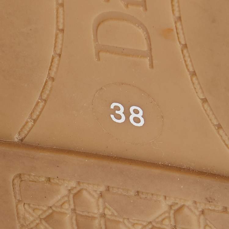 Pre Owned Dior Light Grey Laser Cut Leather Flower Applique Flore Flat Espadrilles Size 38