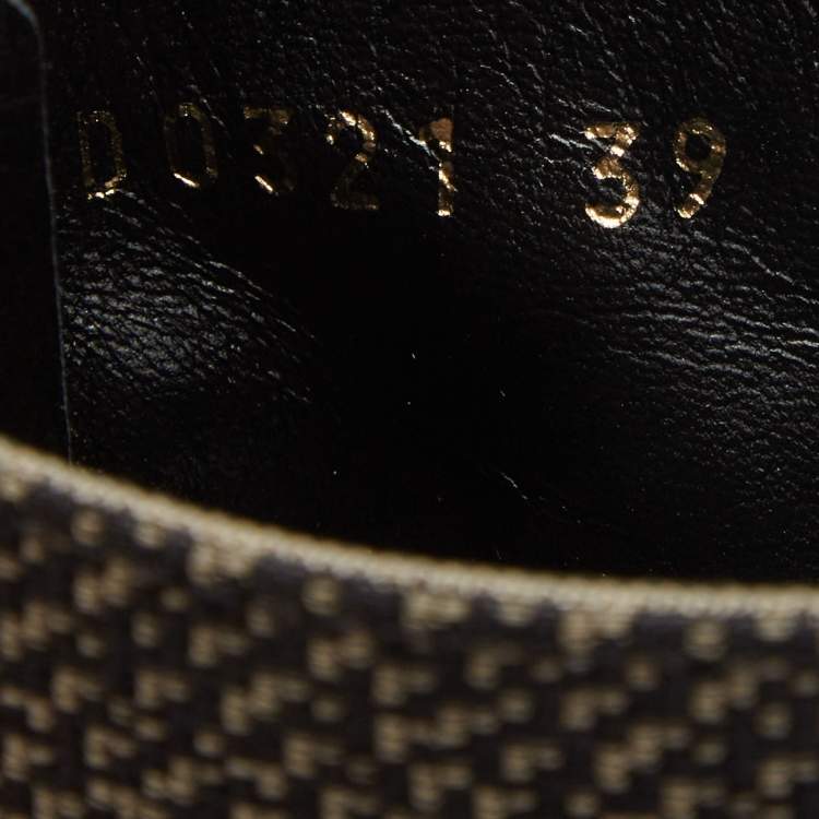 Pre Owned Dior Black/Green Leather and Canvas D-major Ankle Boots Size 39