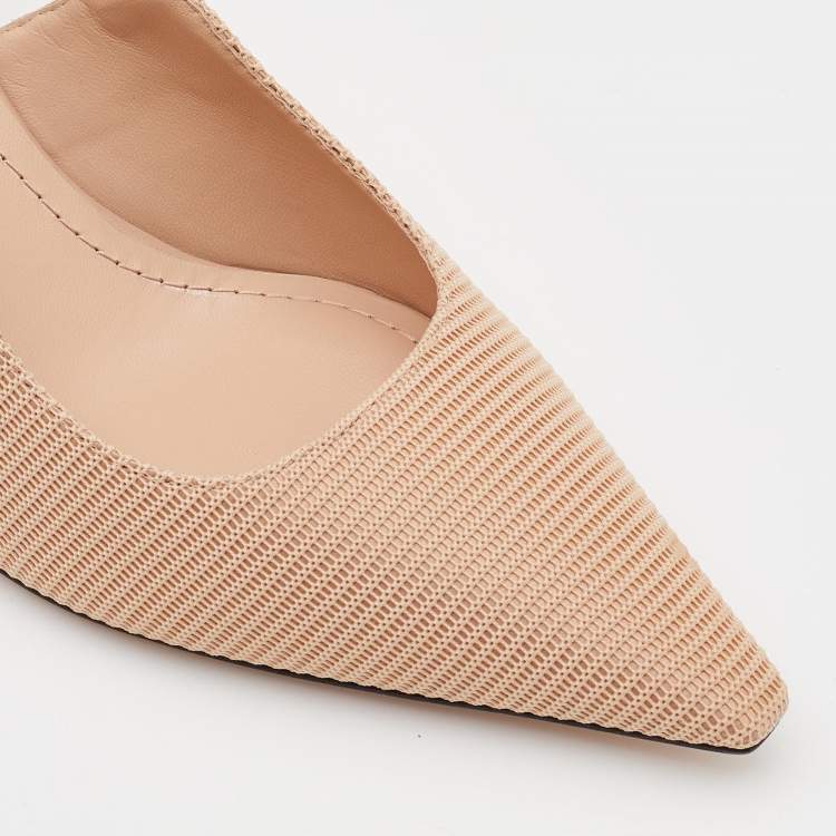 Pre Owned Dior Beige Canvas J'adior Slingback Pumps Size 40.5