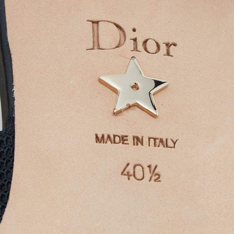 Pre Owned Dior Black Fabric J'adior Pointed Toe Slingback Flats Size 40.5