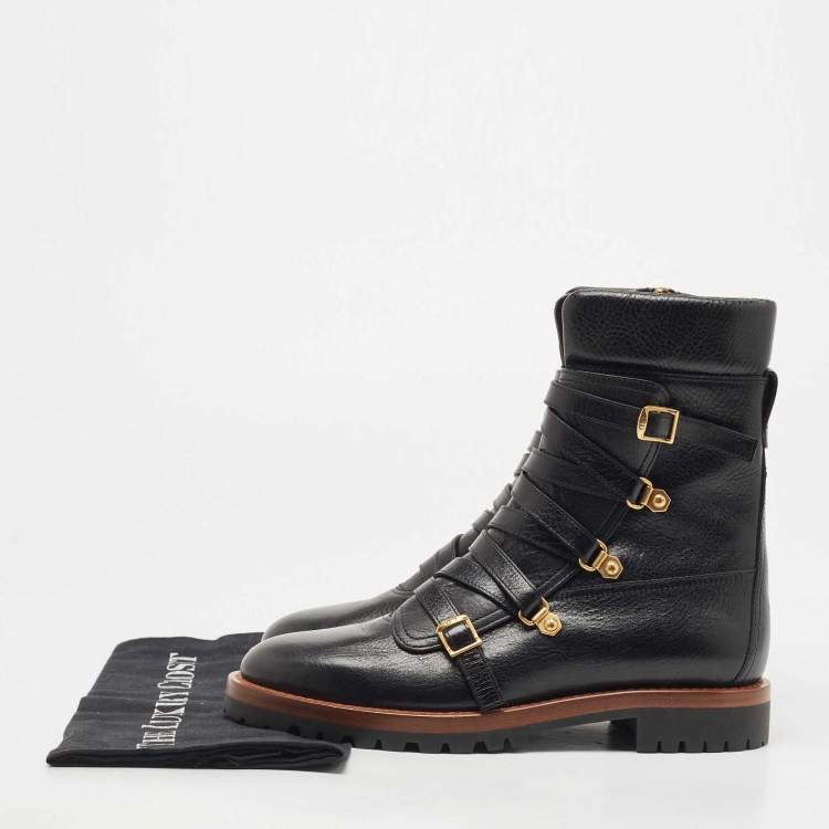 Pre Owned Dior Black Leather Wildior Boots Size 39