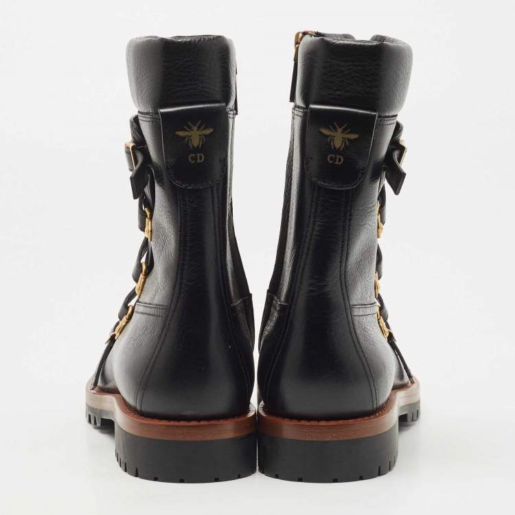 Pre Owned Dior Black Leather Wildior Boots Size 39