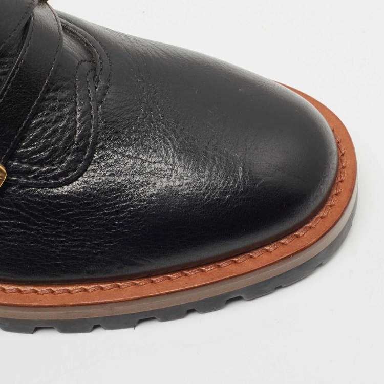 Pre Owned Dior Black Leather Wildior Boots Size 39