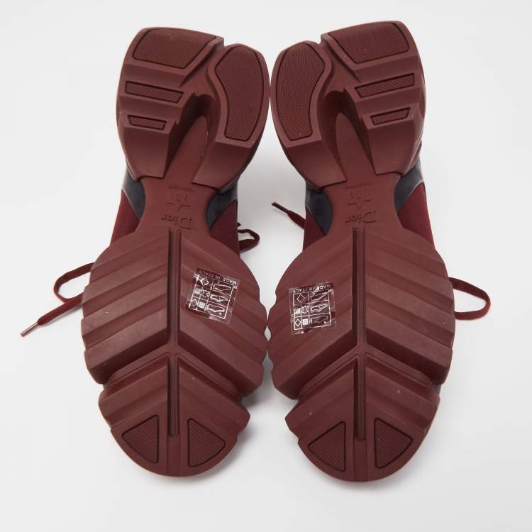 Pre Owned Dior Burgundy PVC and Fabric D-Connect  Sneakers Size 38