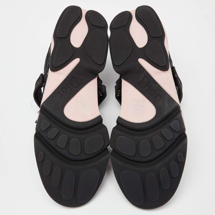 Pre Owned Dior Black Embellished Fabric and Mesh Fusion Sneakers Size 40