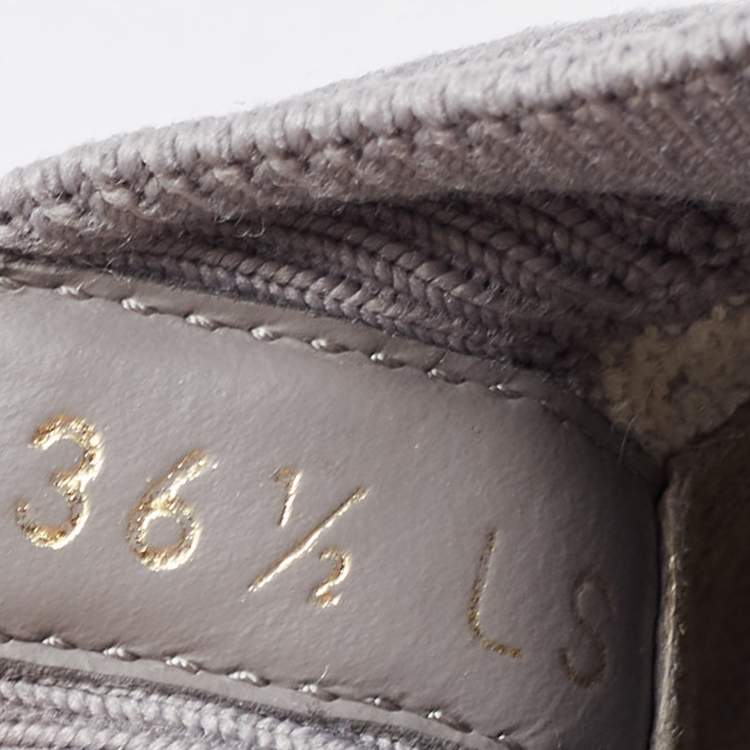 Pre Owned Dior Grey/White Knit Fabric And Leather Walk'n'Dior High-Top Sneakers Size 36.5