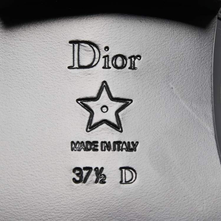 Pre Owned Christian Dior Black Leather Oxfords Size 37.5