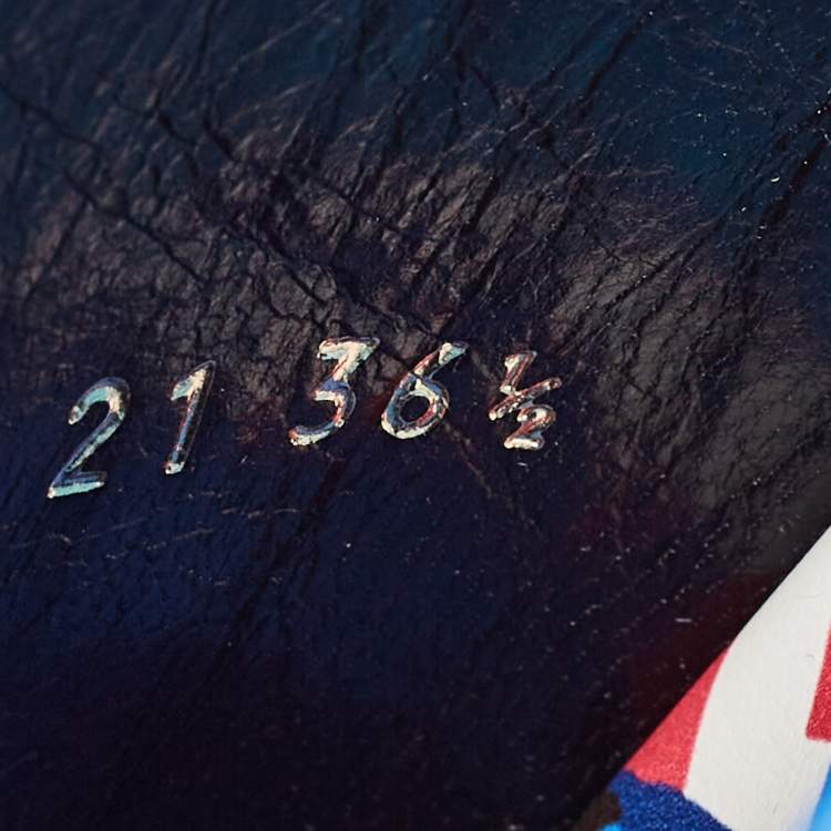 مملوكة مسبقًا Dior Multicolor Canvas Dway Flat Slides Size 36.5