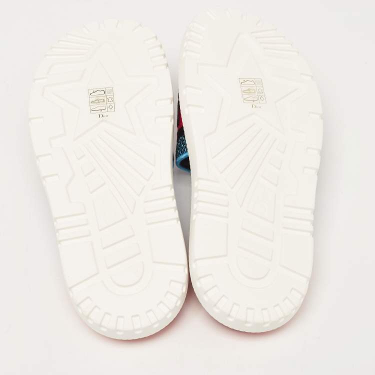 مملوكة مسبقًا Dior Multicolor Canvas Dway Flat Slides Size 36.5